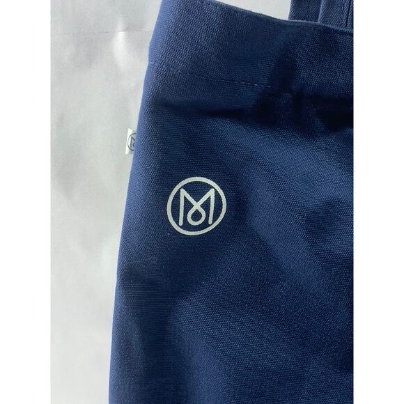 MONACLE Unisex Navy Blue Logo Snap-Button Canvas Shoulder/Handbag - Picture 4 of 13